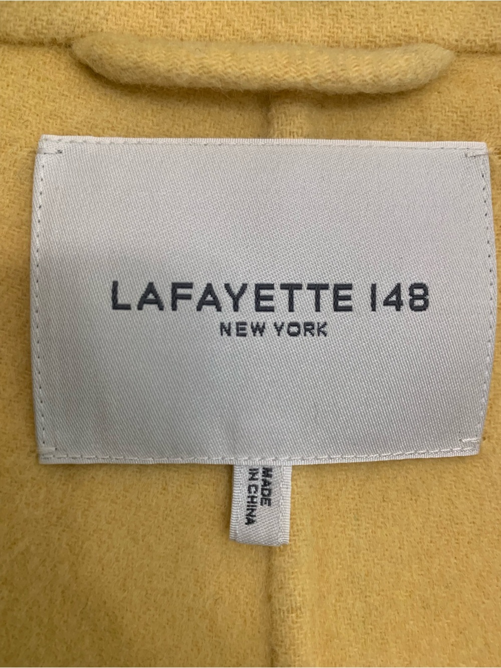 Lafayette 148 100% Cashmere Car Coat Yellow 2X Excellent Condition - Picture 3 of 5
